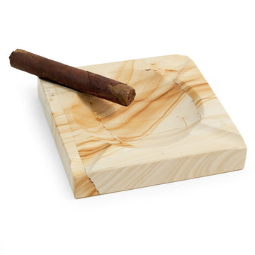 Bey-Berk Square "Natural" Marble Four Cigar Ashtray - C304 - Crown Humidors