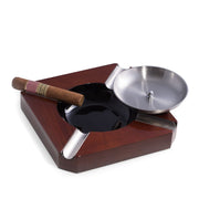 Bey-Berk Lacquered "Walnut" Wood Four Cigar Ashtray - C315 - Crown Humidors