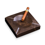 Bey-Berk Four Cigar Ashtray in Amber Emperador Marble - C320 - Crown Humidors