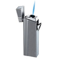 Caseti Silver Double Designed Compact Torch Flame Lighter - Crown Humidors