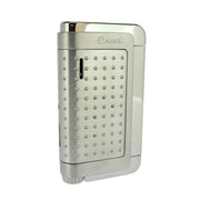 Caseti Southway Brushed and Polished Chrome Plated Single Jet Flame Lighter - Crown Humidors