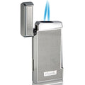 Caseti Silver Carbon Fiber Double Torch Flame Cigar Lighter - Crown Humidors