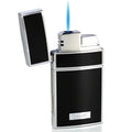 Caseti Troy Black Lacquer Single Torch Flame Cigar Lighter - Crown Humidors