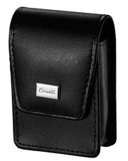 Caseti Espresso Smooth Black Leather Lighter Case - Crown Humidors