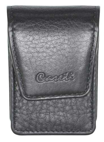 Caseti Americano Soft Black Leather Lighter Case - Crown Humidors