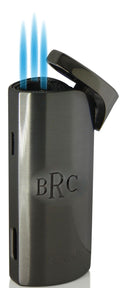 Caseti Basilisk Triple Jet Flame Cigar Lighter - Chrome Lines - Crown Humidors