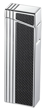Caseti Chrome Double Designed Compact Torch Flame Lighter - Crown Humidors