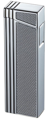 Caseti Silver Double Designed Compact Torch Flame Lighter - Crown Humidors