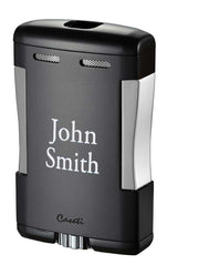 Caseti Sparta Black Matte Triple Torch Flame Cigar Table Lighter - Crown Humidors