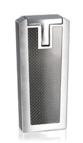 Caseti Tripolis Black Carbon Fiber Triple Torch Flame Cigar Lighter - Crown Humidors