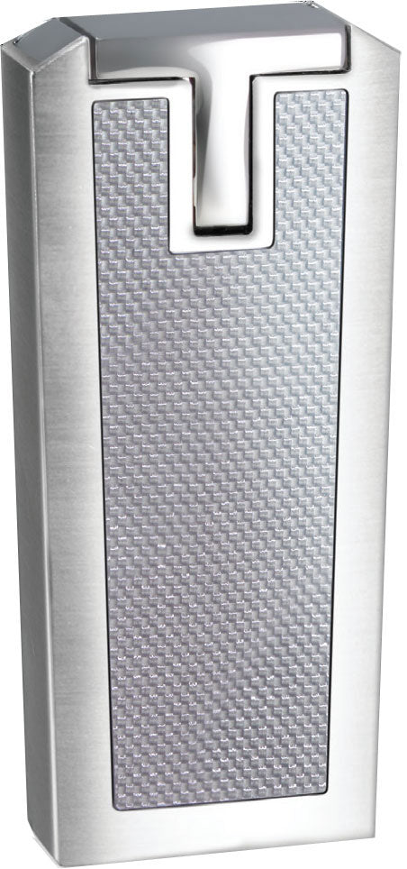 Caseti Tripolis White Carbon Fiber Triple Torch Flame Cigar Lighter - Crown Humidors