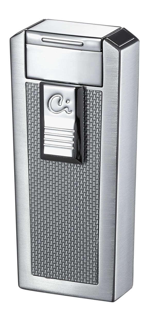 Caseti Tripolis White Carbon Fiber Triple Torch Flame Cigar Lighter - Crown Humidors