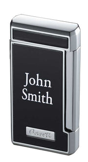 Caseti Tyros Black Lacquer Double Torch Flame Cigar Lighter - Crown Humidors
