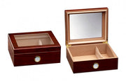 The Chalet Black or Cherry Glass Top Humidor by Prestige Import Group - 25-50 Cigar ct - Crown Humidors