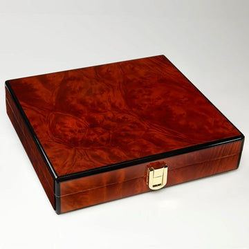 Daniel Marshall Slim Travel Humidor - Burl - 12 Cigar ct - Crown Humidors