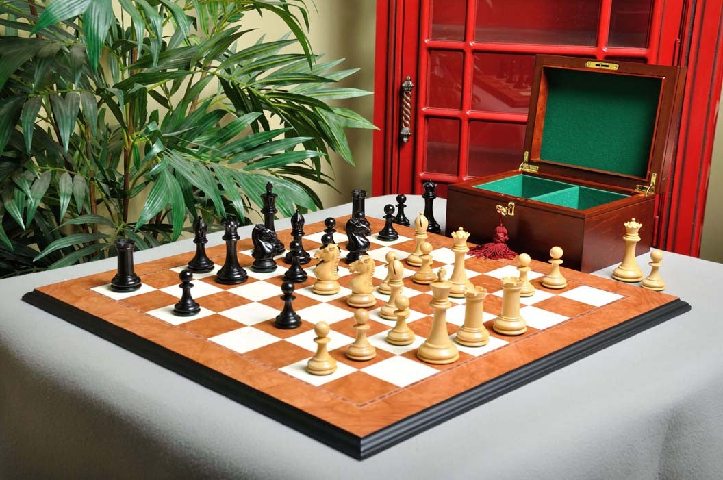The Hastings Chess Set, Box, & Board Combination - Crown Humidors