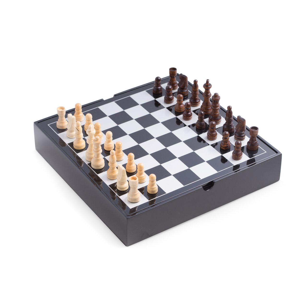 Bey-Berk Black Lacquered Wood Multi Game Set - G550 - Crown Humidors