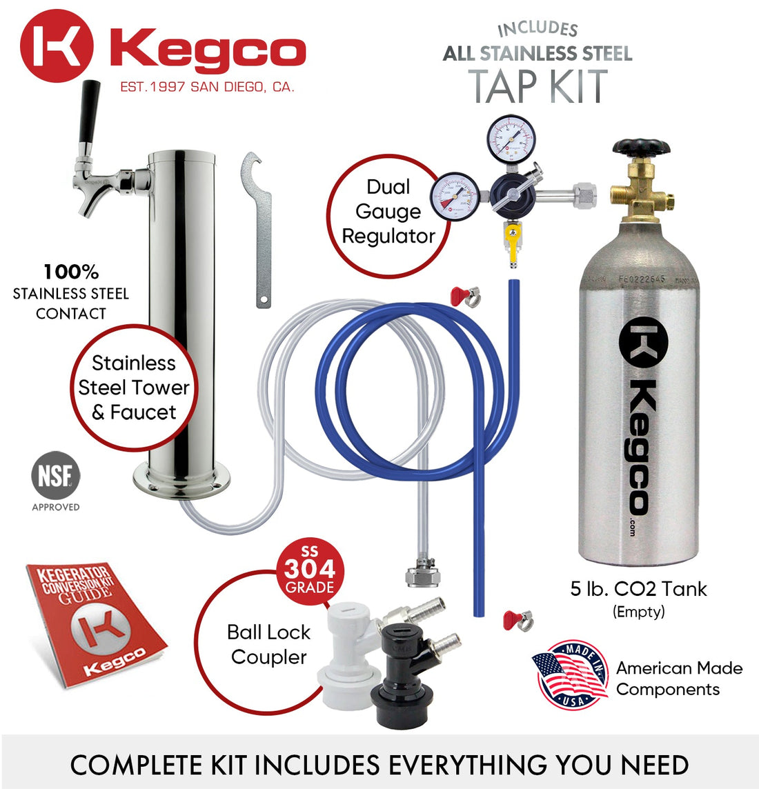 Kegco 24" Wide Homebrew Single Tap Black Digital Kegerator