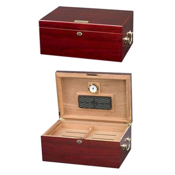 Quality Importers Tuscany Desktop Humidor - 100 Cigar High Gloss - Crown Humidors