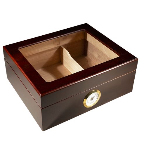 Whitetail Glasstop Humidor - 50 Cigar ct - Crown Humidors