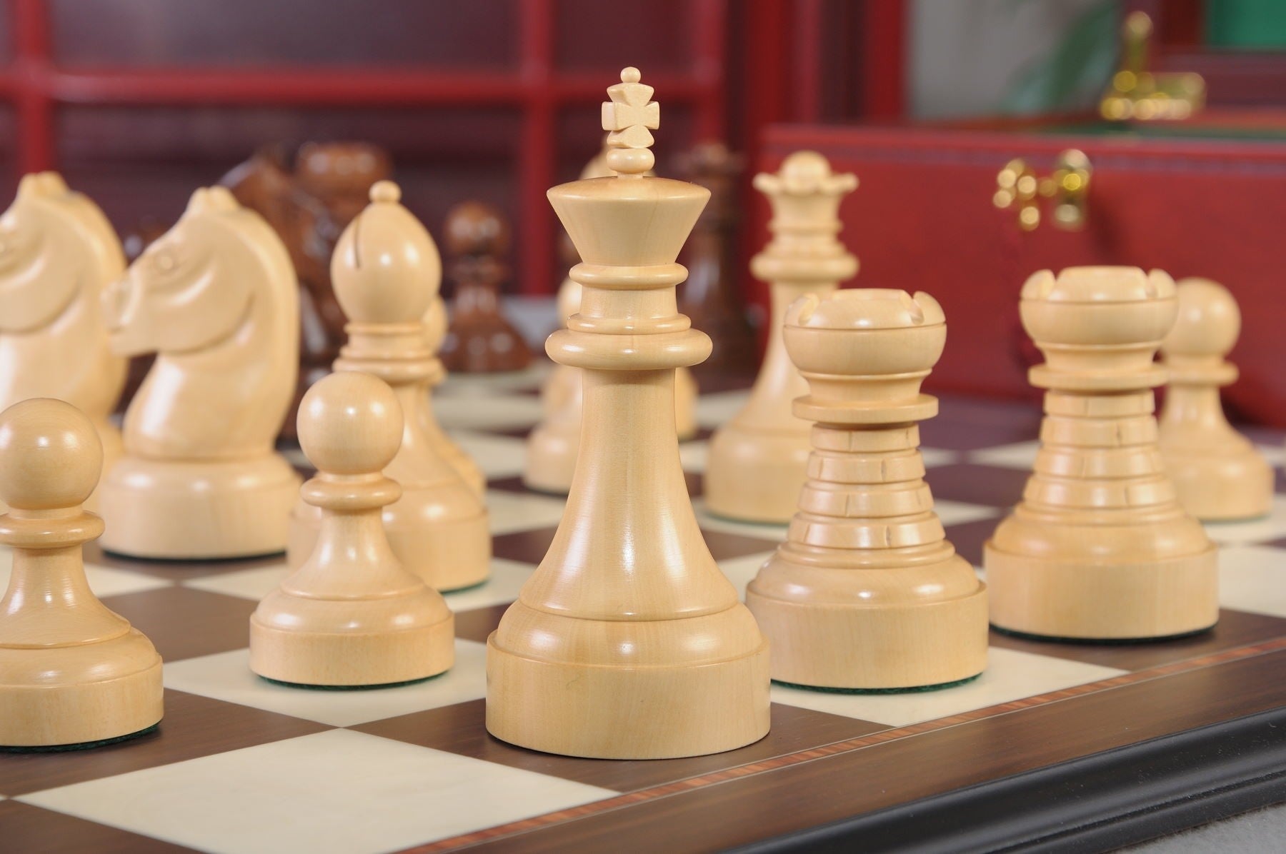 The Mechanics Institute Chess Set, Box, & Board Combination - Crown Humidors