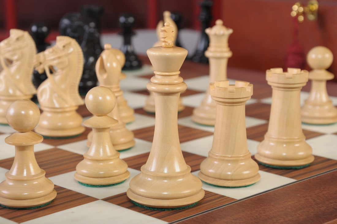 The Leicester Series Chess Set, Box, & Board Combination - Crown Humidors
