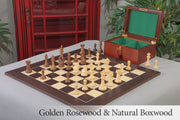 The Congress Series Luxury Chess Set, Box, & Board Combination - Crown Humidors