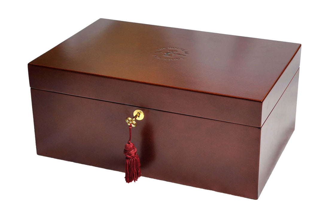 The House of Staunton *NEW* Fitted Coffer Chess Box - Mahogany - Crown Humidors