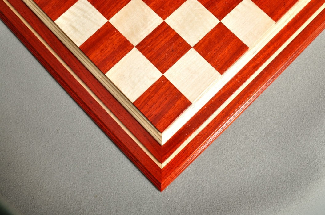 Signature Contemporary IV Luxury Chess board - PADAUK / CURLY MAPLE - 2.5" Squares - Crown Humidors