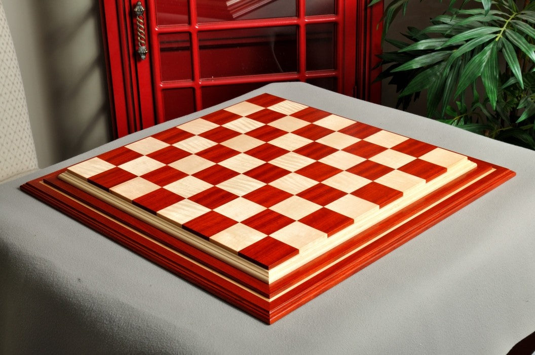 Signature Contemporary IV Luxury Chess board - PADAUK / CURLY MAPLE - 2.5" Squares - Crown Humidors