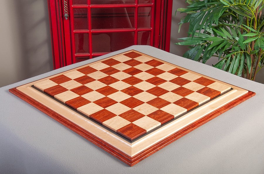 Signature Contemporary III Luxury Chess Board - BUBINGA / BIRD'S EYE MAPLE - 2.5" Squares - Crown Humidors