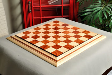 Signature Contemporary II Chess Board - Curly Maple / Pomelle Bubinga - 2.5" Squares - Crown Humidors