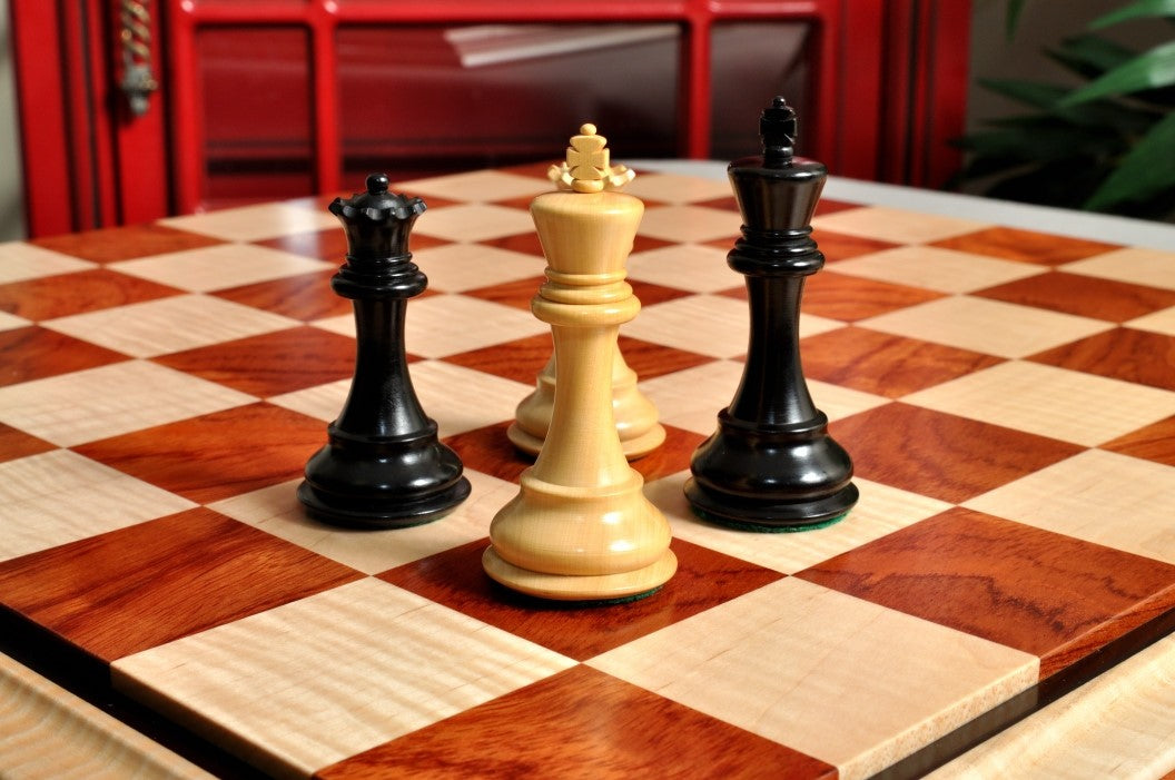 Signature Contemporary II Chess Board - Curly Maple / Pomelle Bubinga - 2.5" Squares - Crown Humidors