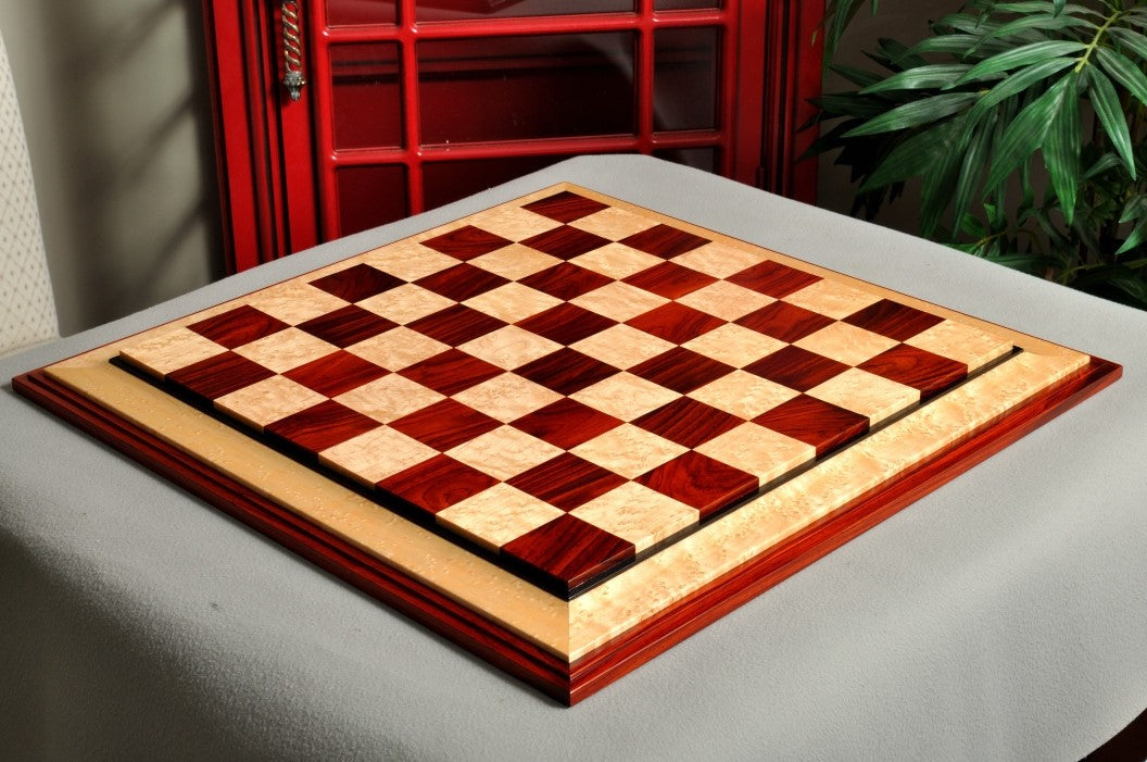 Signature Contemporary III Luxury Chess board - COCOBOLO / BIRD'S EYE MAPLE - 2.5" Squares - Crown Humidors