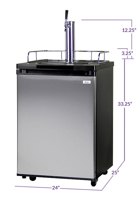 24" Wide Homebrew Single Tap Stainless Kegerator