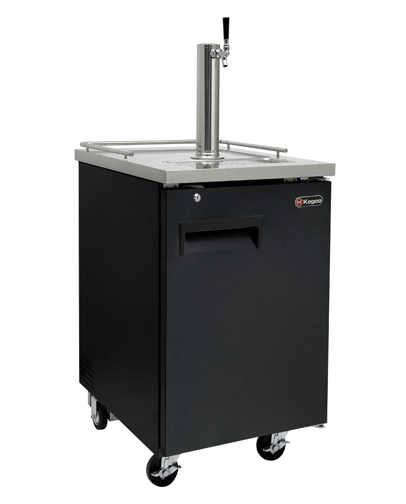 24" Wide Single Tap Commercial Black Kegerator