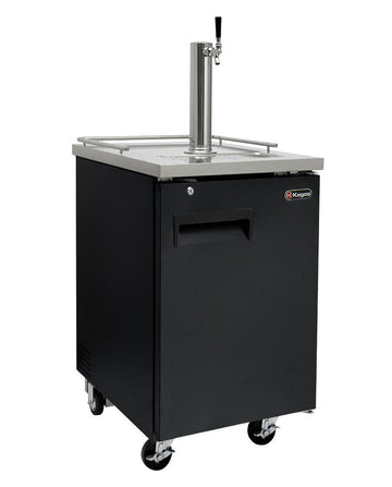 24" Wide Single Tap Commercial Black Kegerator