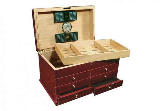 The Landmark Gloss Desktop Humidor by Prestige Import Group - 300 Cigar ct - Crown Humidors