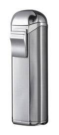 Visol Trio Satin Finish Triple Flame Torch Flame Lighter With Built-in Cigar Punch - Crown Humidors