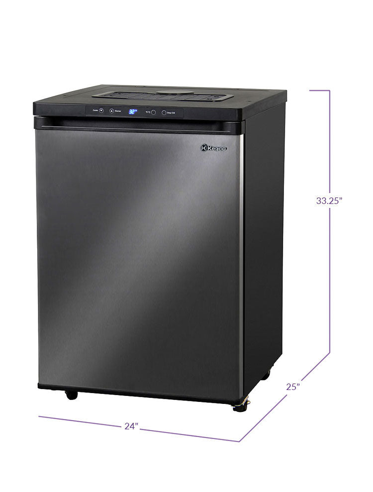 24" Wide Black Stainless Steel Digital Kegerator Cabinet Only