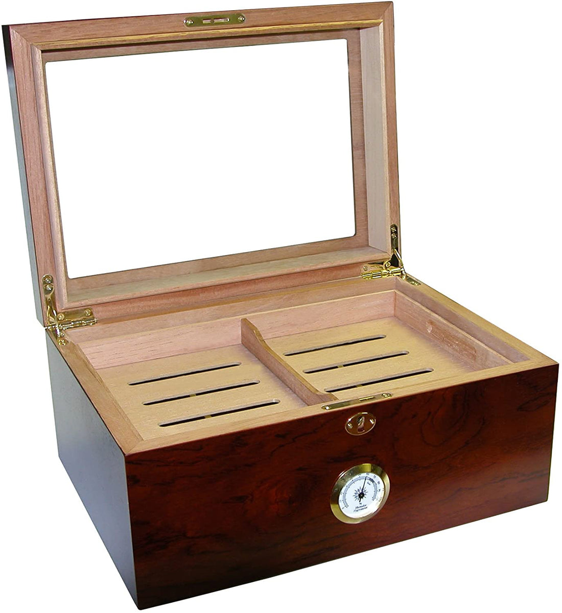 Quality Importers Milano Glasstop Humidor 100 Cigar ct - Crown Humidors