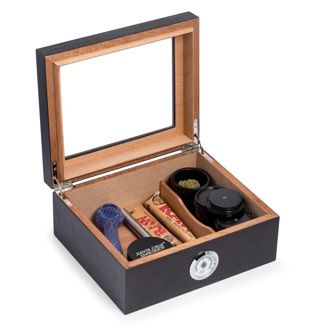 Bey-Berk "Espresso" Wood Cannibus Humidor - MJ420-3 - Crown Humidors