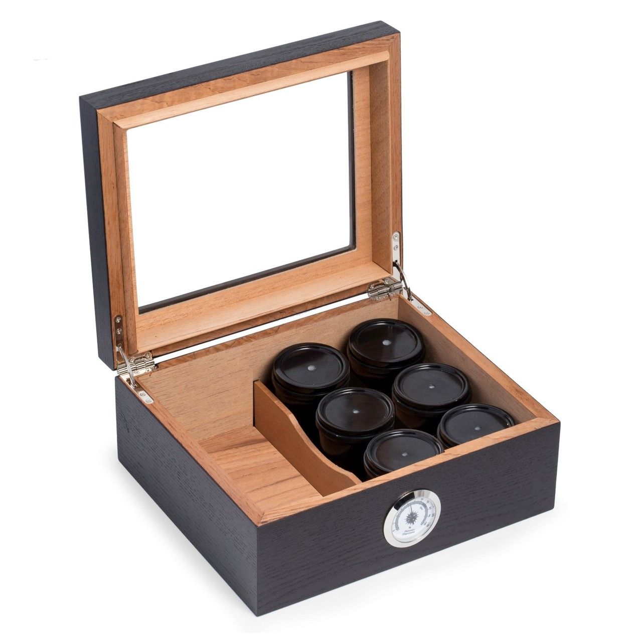 Bey-Berk "Espresso" Wood Cannibus Humidor - MJ420-6 - Crown Humidors