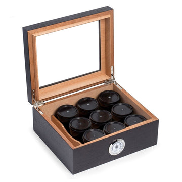 Bey-Berk "Espresso" Wood Cannibus Humidor - MJ420-9 - Crown Humidors