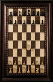 Straight Up Chess Board - Maple Nut Series with Checkered Bronze Frame - Crown Humidors