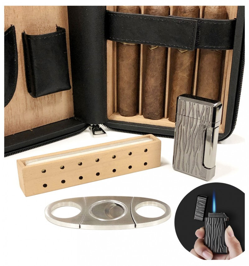 Travel Cigar Case Humidor With Accessories 