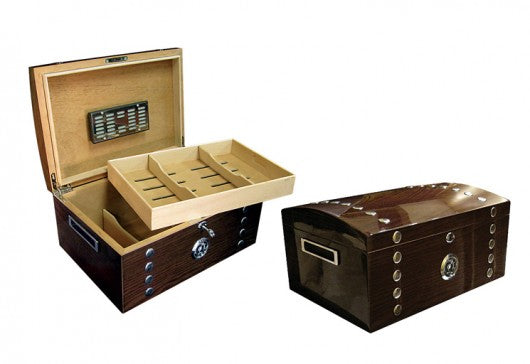 The Montgomery Studded Chest Humidor by Prestige Import Group - 150 Cigar ct - Crown Humidors