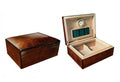 The Napoli Gloss Walnut Humidor by Prestige Import Group - 75 Cigar ct - Crown Humidors