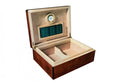 The Napoli Gloss Walnut Humidor by Prestige Import Group - 75 Cigar ct - Crown Humidors