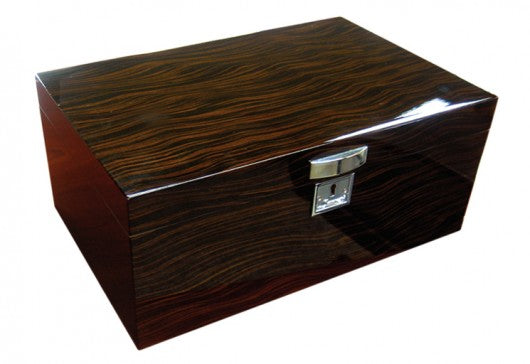 The Princeton Ebony or Bubinga Desktop Humidor by Prestige- 130 Cigar ct - Crown Humidors